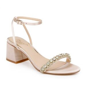 nwt Jewel Badgley Mischka Odonna Evening Sandal Satin Formal Open Toe Heel 7